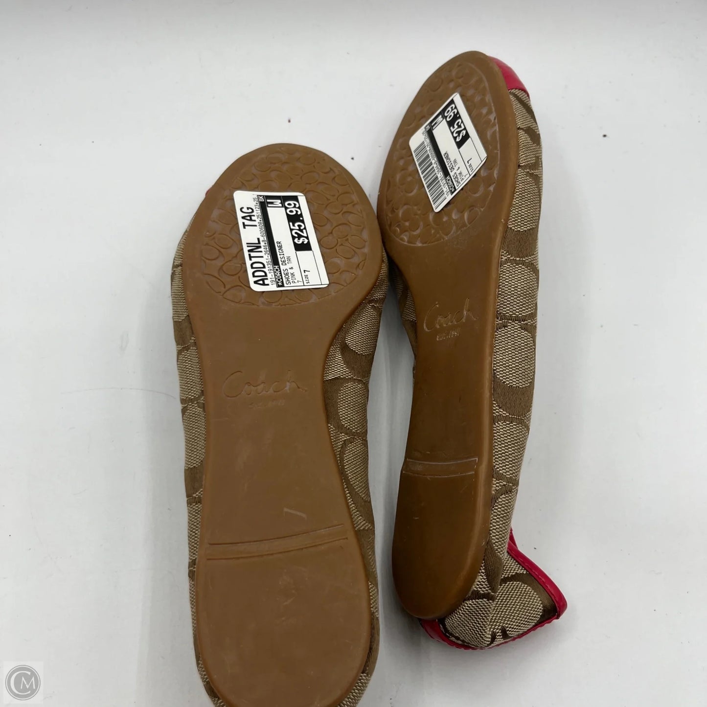 Shoes Designer By Coach In Pink & Tan, Size: 7