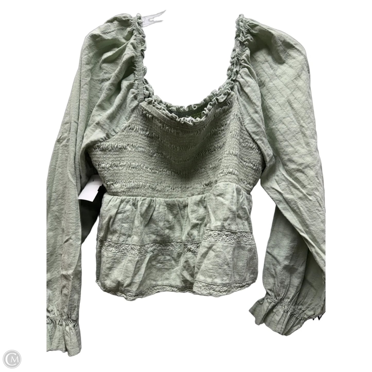 Top Long Sleeve By Celebrity Pink In Green, Size: 3x