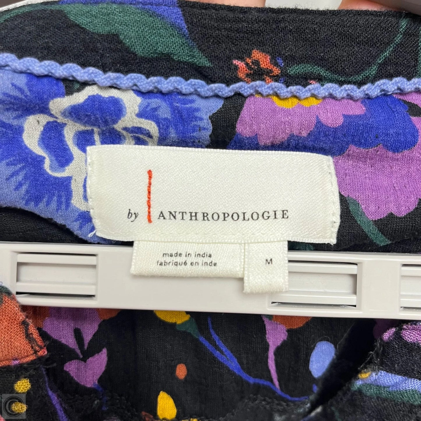 Top Short Sleeve By Anthropologie In Floral Print, Size: M