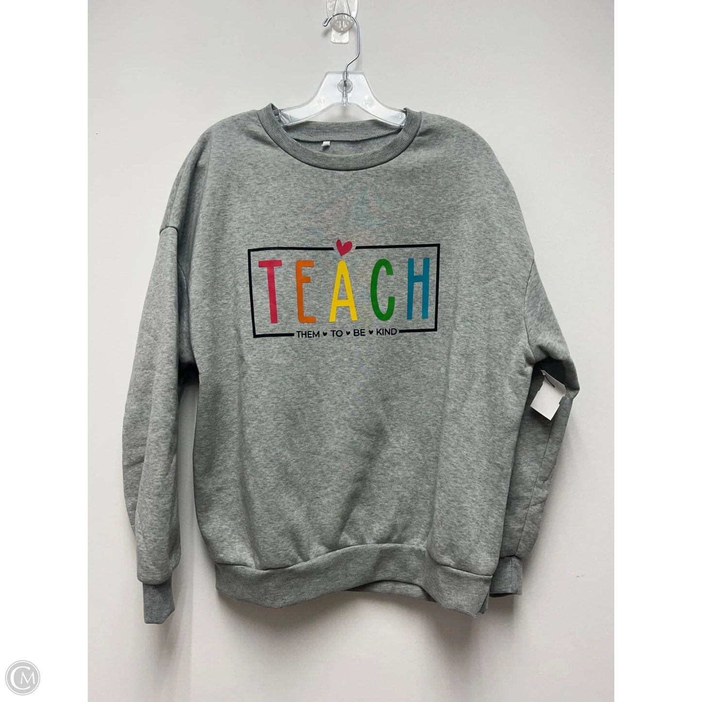 Sweatshirt Crewneck By Clothes Mentor In Grey, Size: Xl