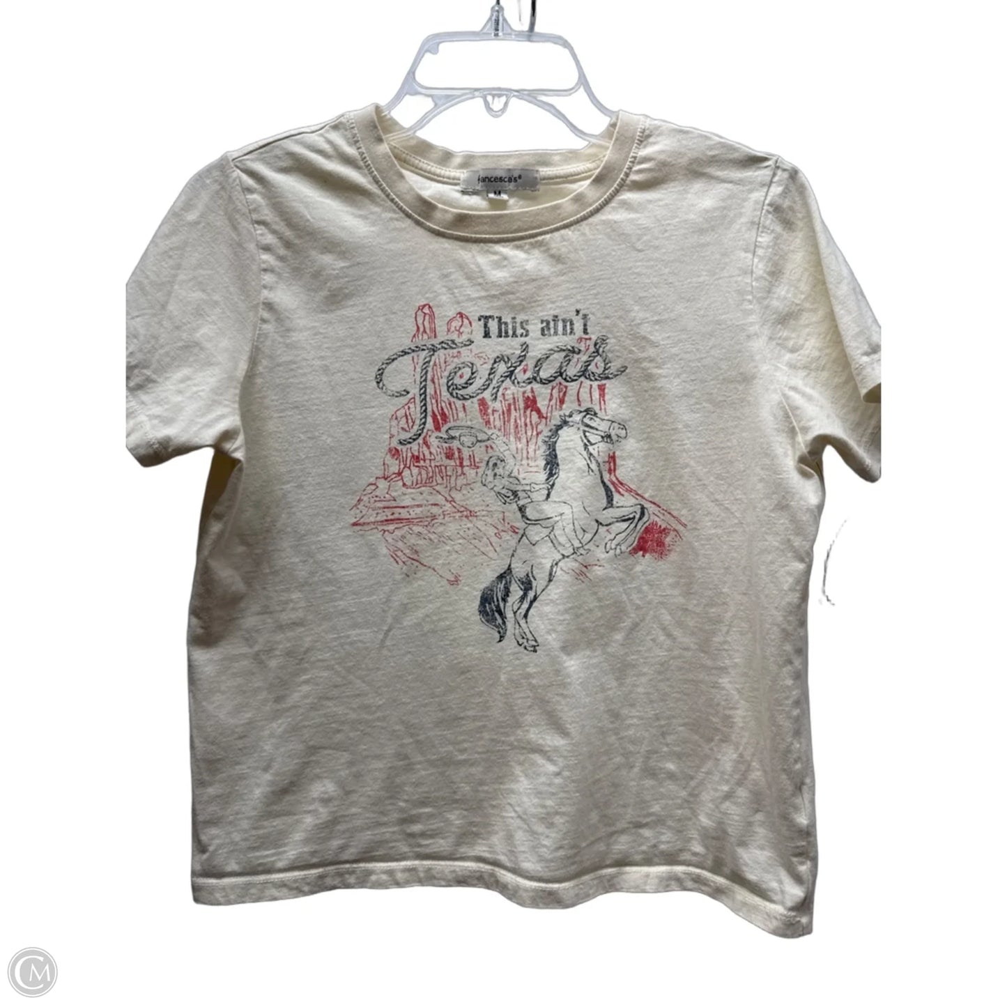 Top Short Sleeve By Francesca's In Cream, Size: M