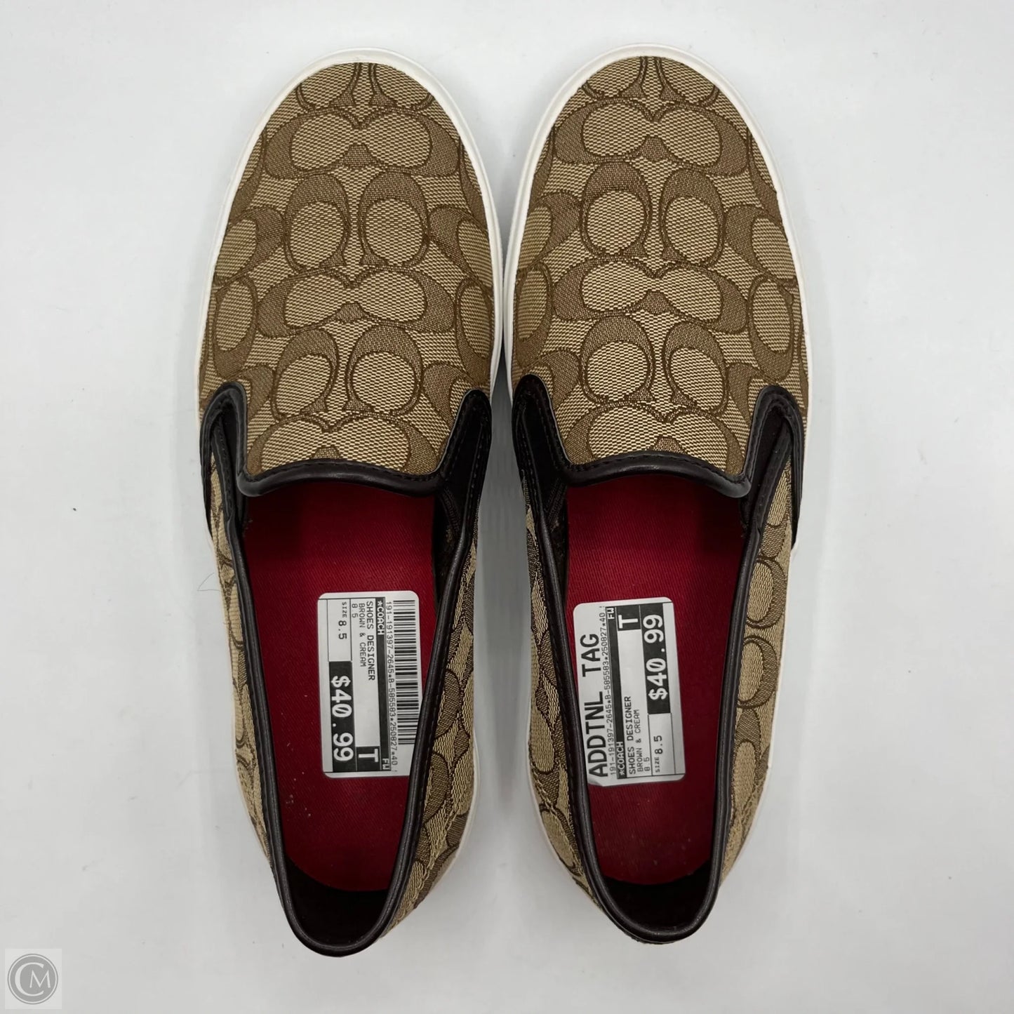 Shoes Designer By Coach In Brown & Cream, Size: 8.5
