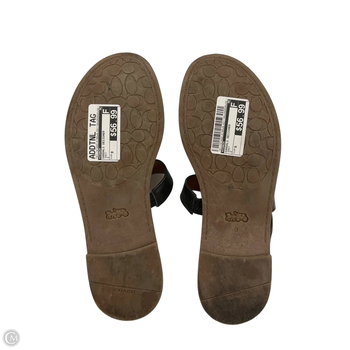Sandals Designer By Coach In Grey, Size: 9