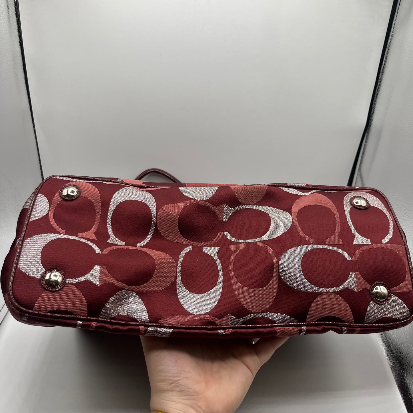 TOTE DESIGNER by COACH In MAROON, Size: MEDIUM