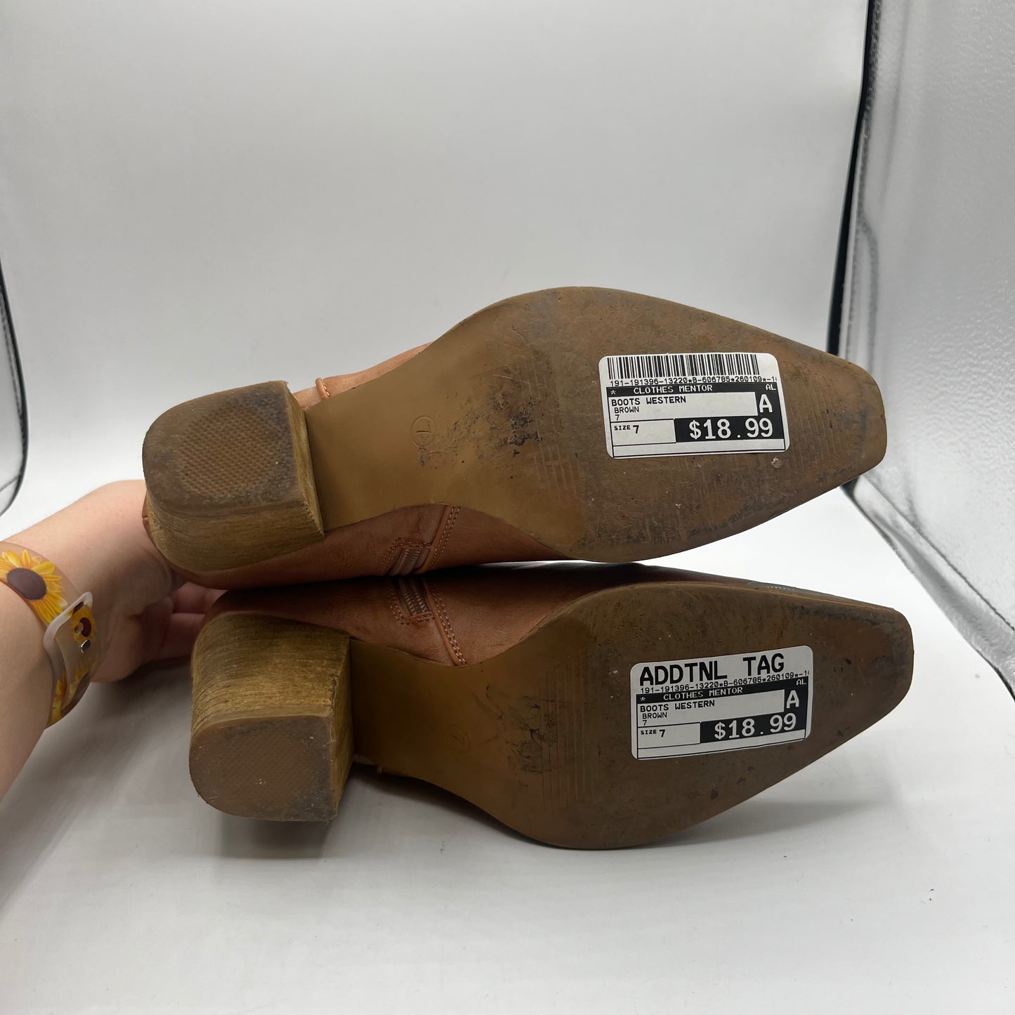 BOOTS WESTERN by CLOTHES MENTOR In BROWN, Size: 7