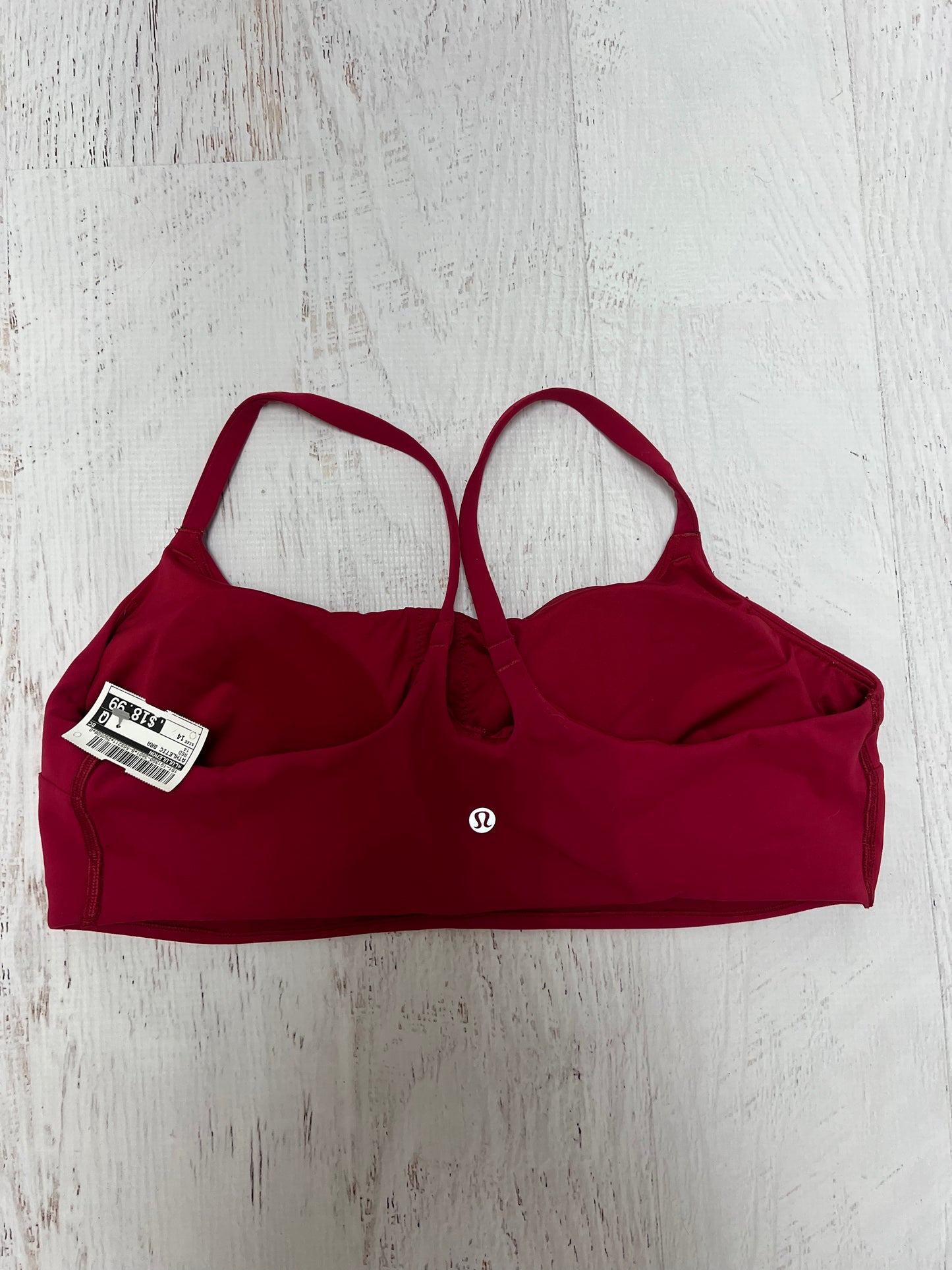 ATHLETIC BRA by LULULEMON In RED, Size: 14