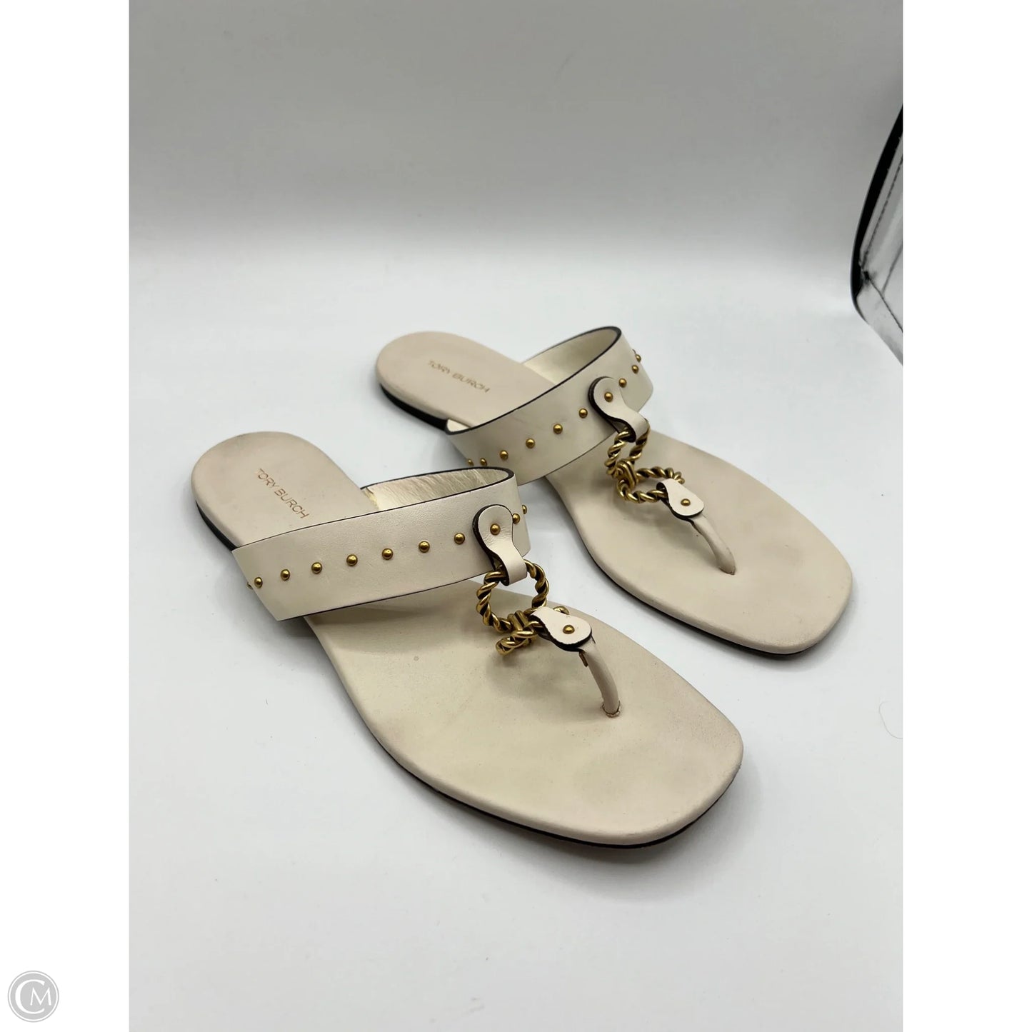 Sandals Flip Flops By Tory Burch In White, Size: 10