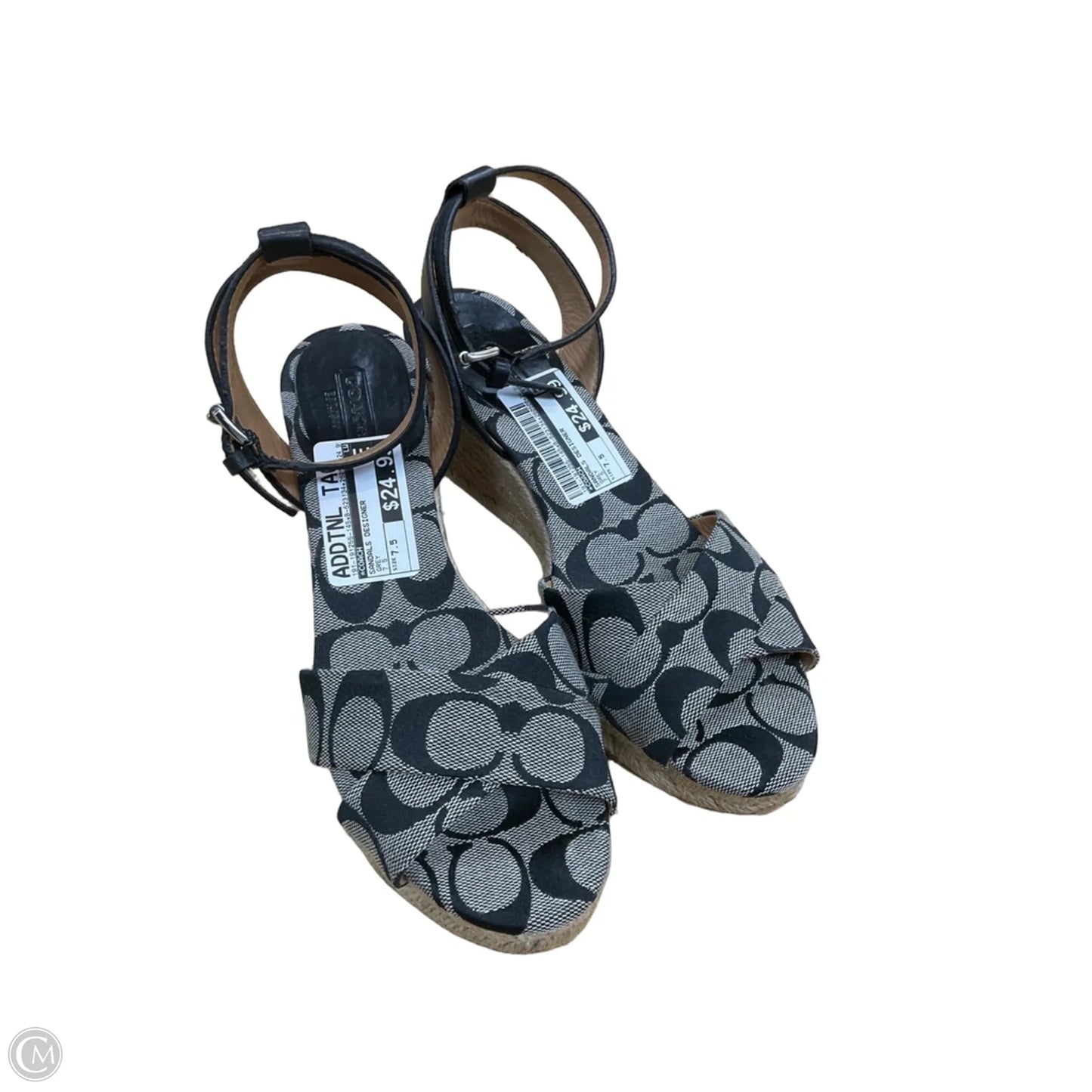 Sandals Designer By Coach In Grey, Size: 7.5