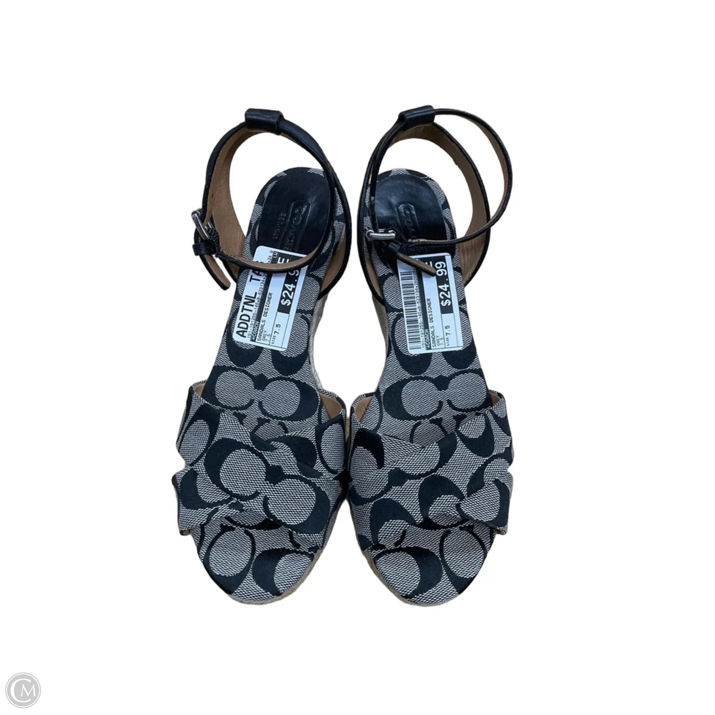 Sandals Designer By Coach In Grey, Size: 7.5
