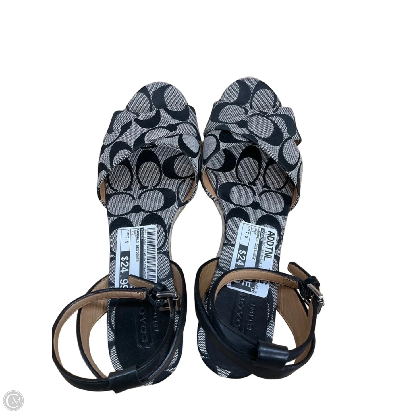 Sandals Designer By Coach In Grey, Size: 7.5