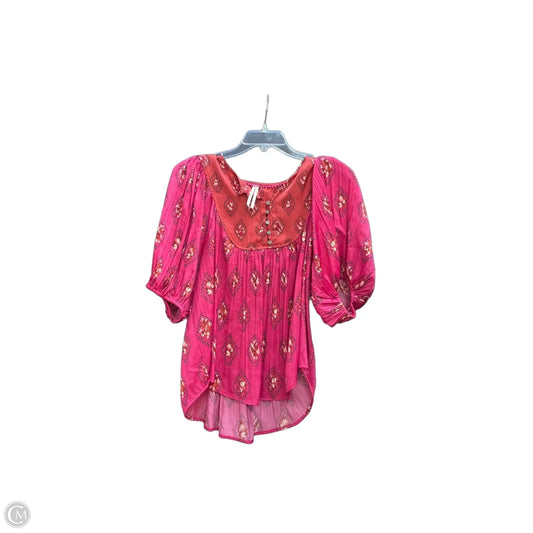Top Short Sleeve By Anthropologie In Red, Size: Xs
