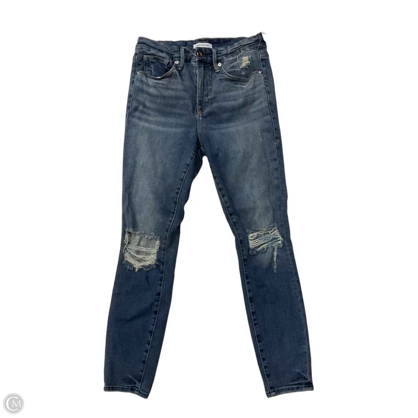 Jeans Skinny By Good American In Blue Denim, Size: 4