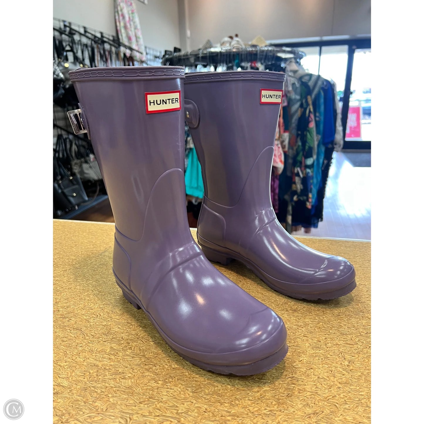 Boots Rain By Hunter In Purple, Size: 8