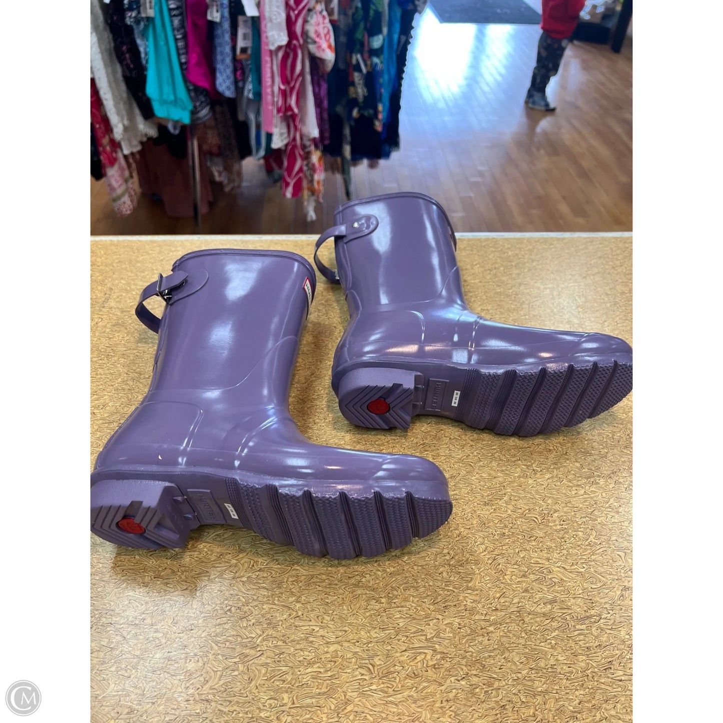 Boots Rain By Hunter In Purple, Size: 8