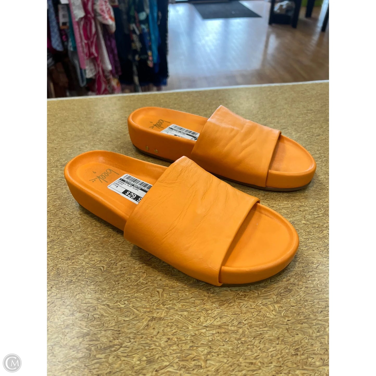 Sandals Flip Flops By Clothes Mentor In Orange, Size: 9