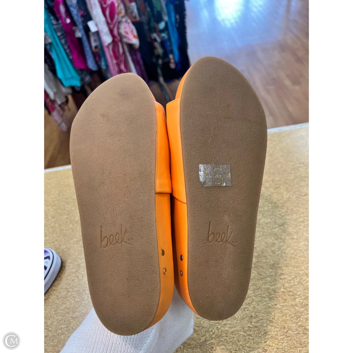 Sandals Flip Flops By Clothes Mentor In Orange, Size: 9