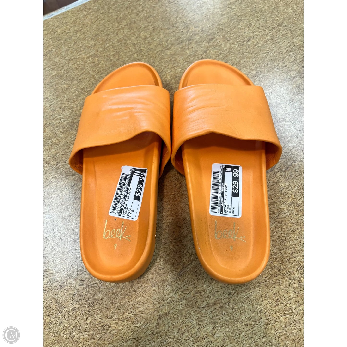 Sandals Flip Flops By Clothes Mentor In Orange, Size: 9