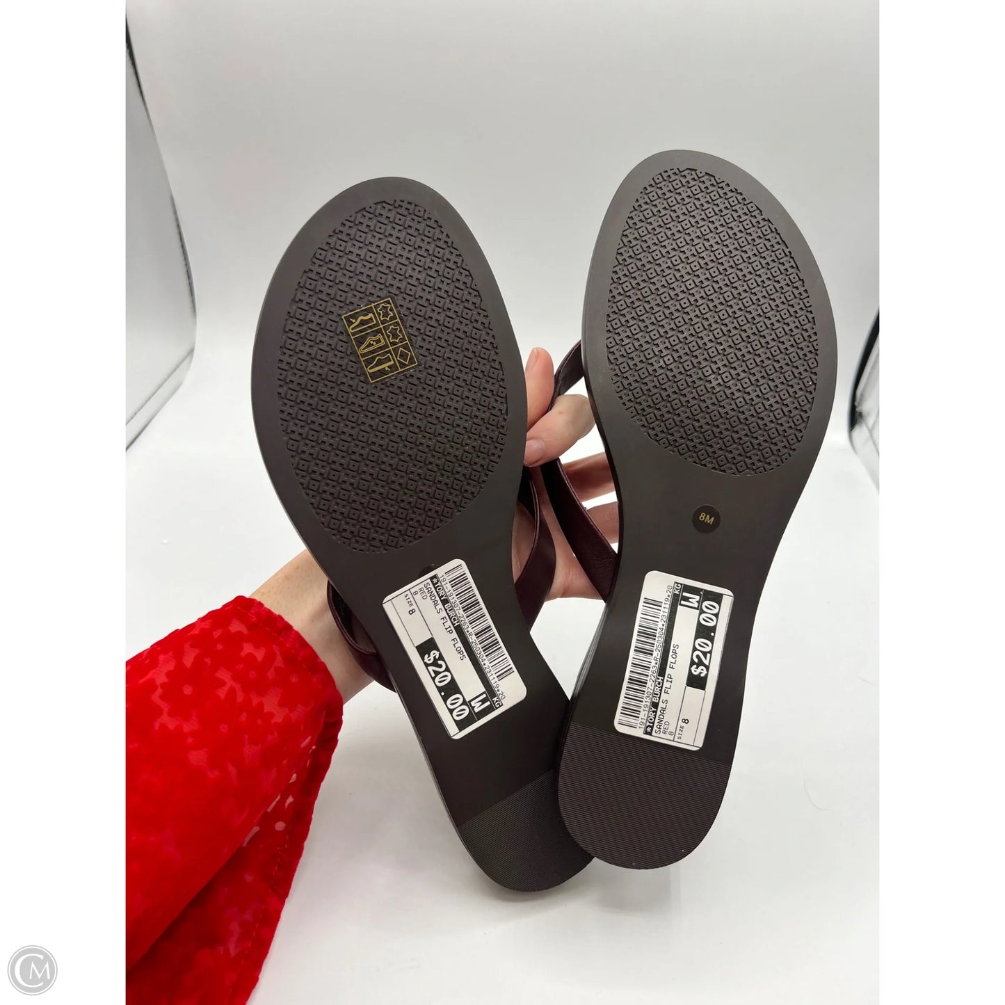 Sandals Flip Flops By Tory Burch In Red, Size: 8