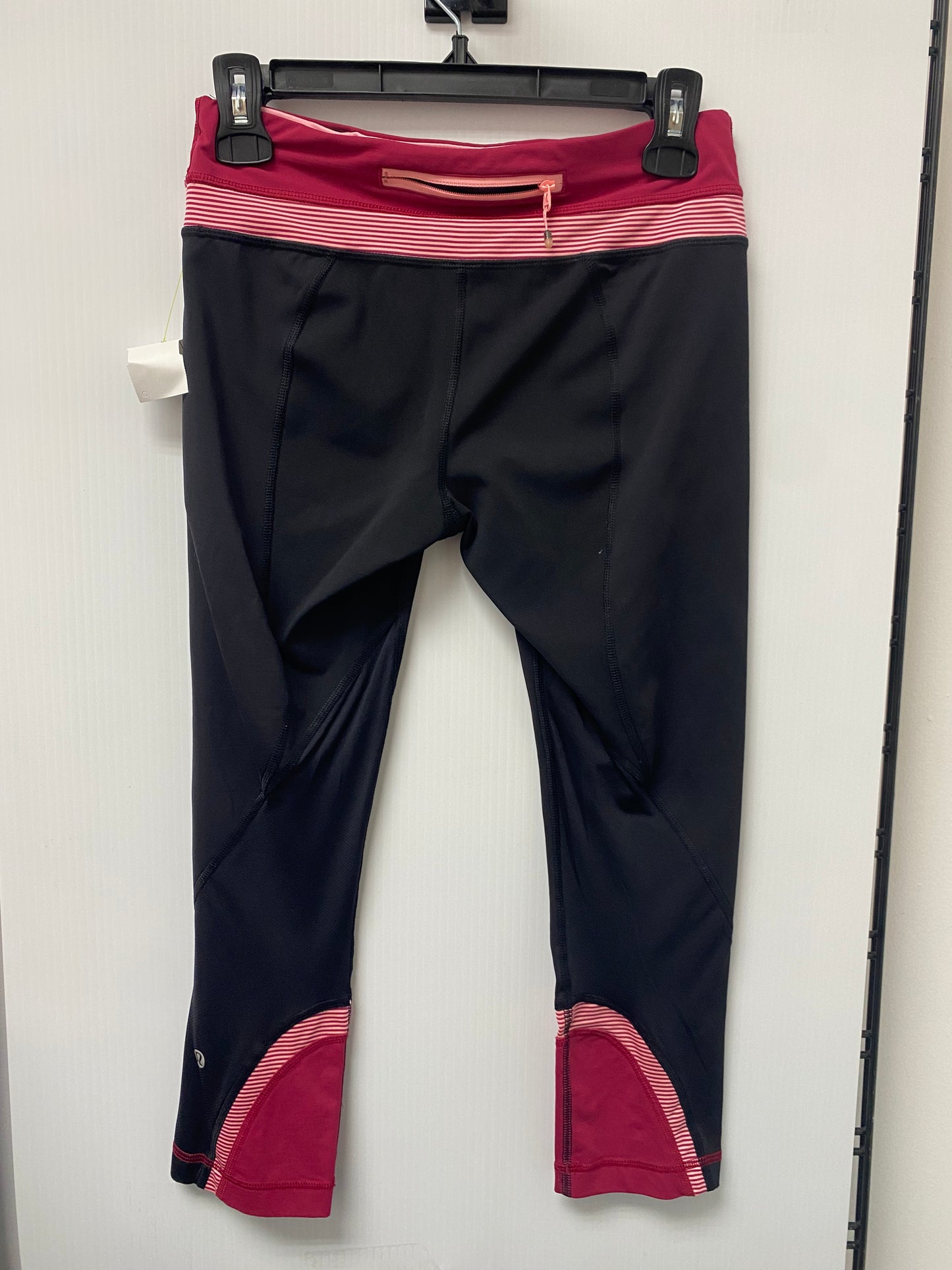 Athletic Leggings Capris By Lululemon In Black & Pink, Size: 6