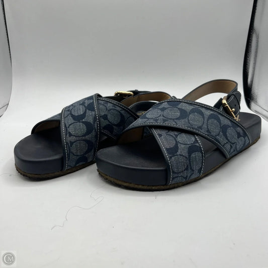 Sandals Designer By Coach In Blue, Size: 9