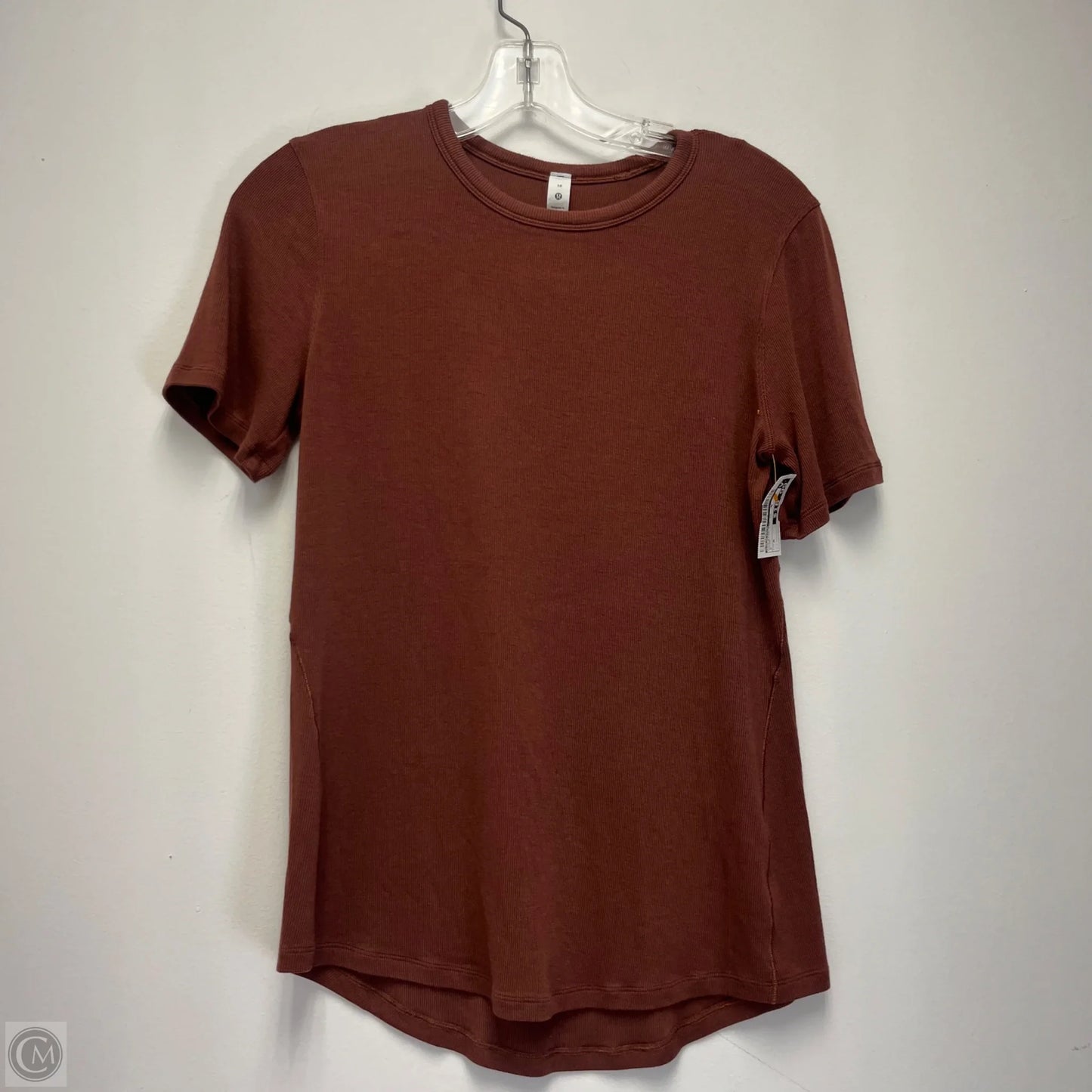Athletic Top Short Sleeve By Lululemon In Brown, Size: M