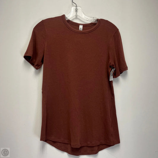 Athletic Top Short Sleeve By Lululemon In Brown, Size: M