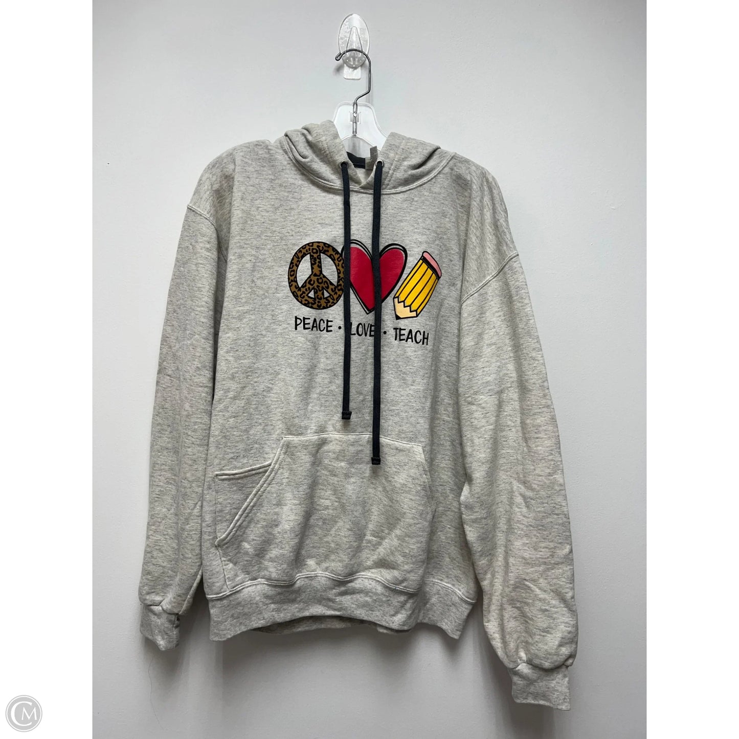 Sweatshirt Hoodie By Clothes Mentor In Grey, Size: L