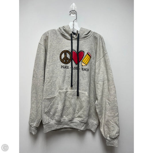 Sweatshirt Hoodie By Clothes Mentor In Grey, Size: L