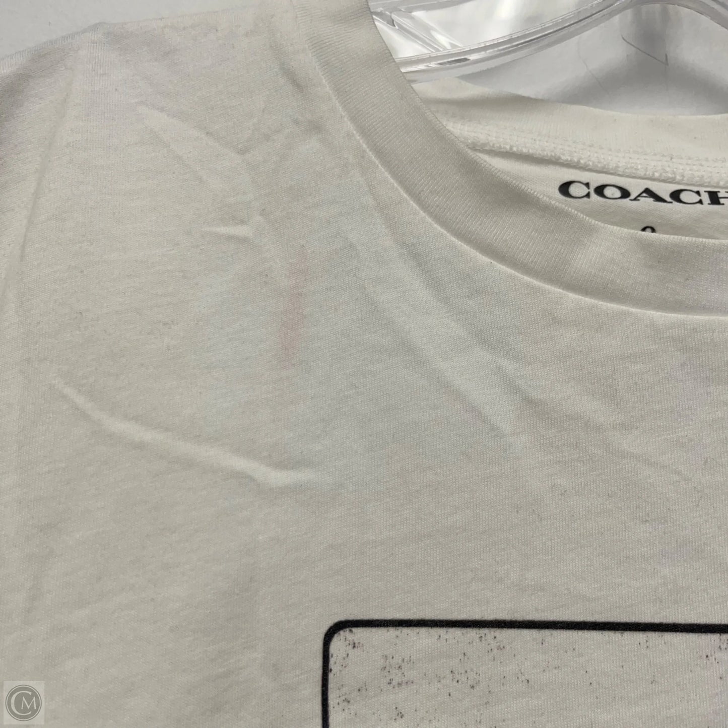 Top Short Sleeve Designer By Coach In White, Size: M