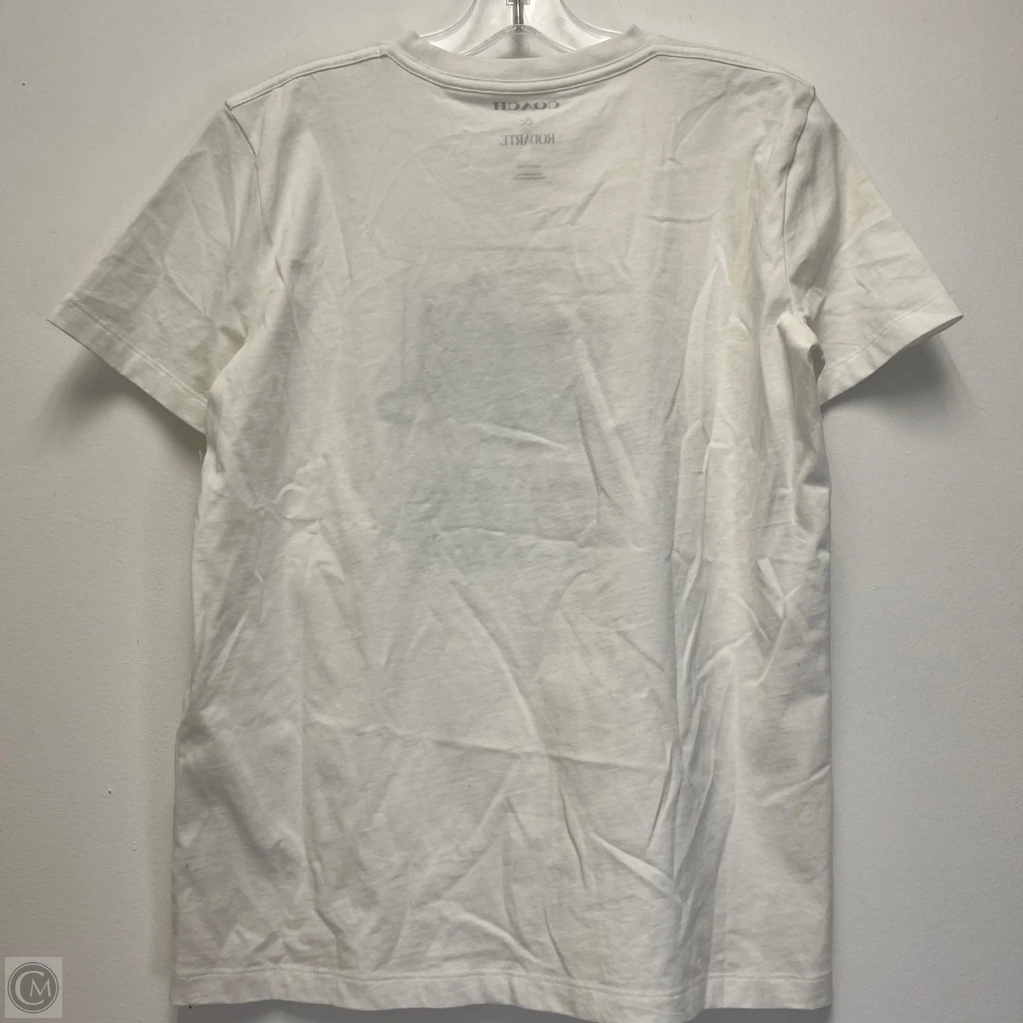 Top Short Sleeve Designer By Coach In White, Size: M