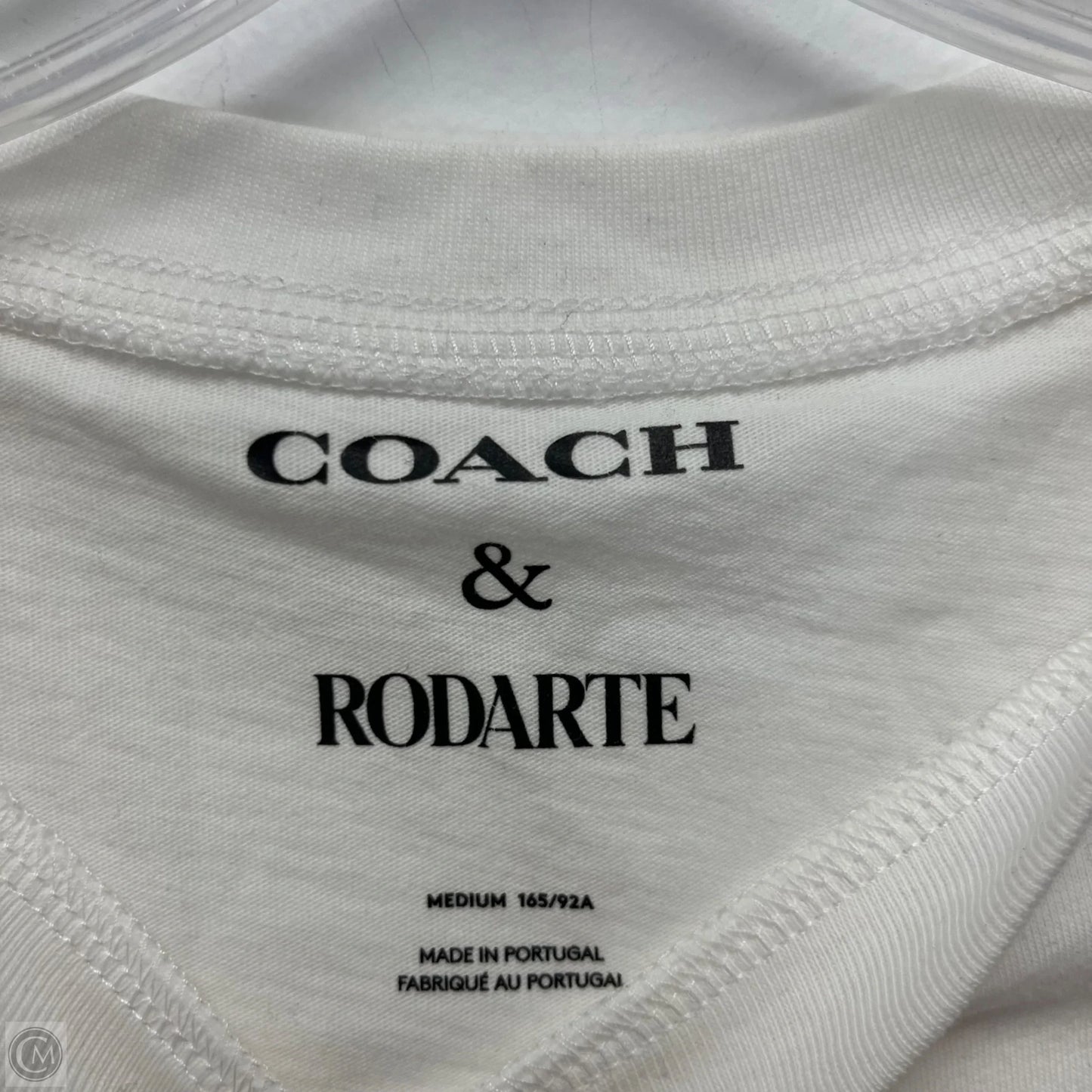 Top Short Sleeve Designer By Coach In White, Size: M