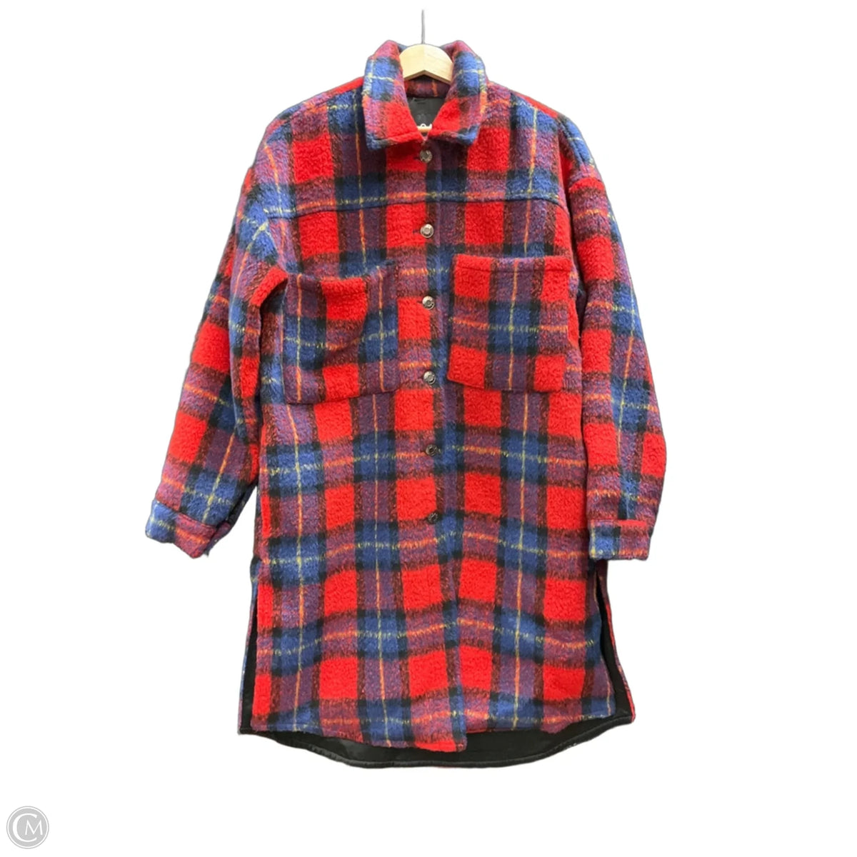 Coat Wool By Oat In Plaid Pattern, Size: M