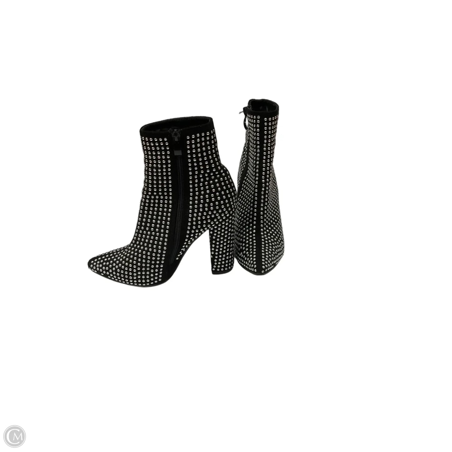 Boots Ankle Heels By Clothes Mentor In Silver, Size: 5.5