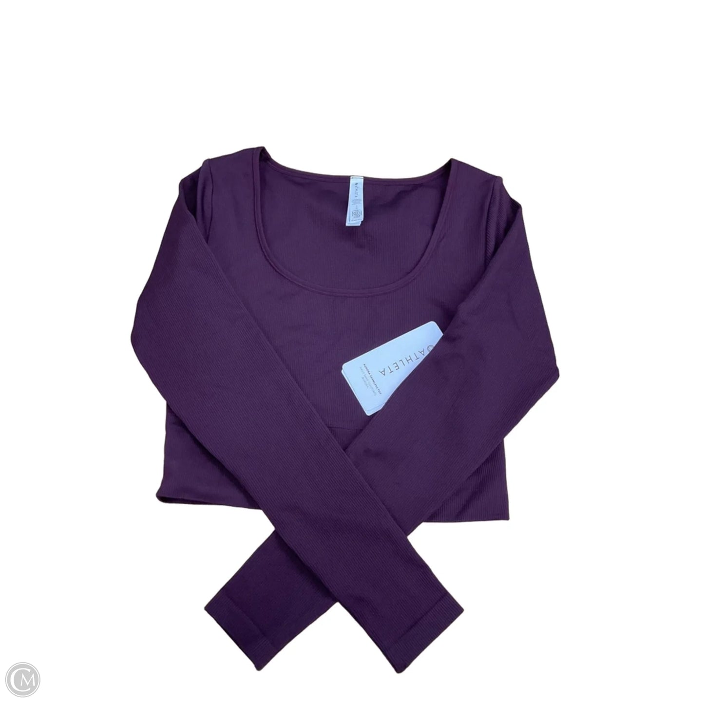 Athletic Top Long Sleeve Collar By Athleta In Purple, Size: S