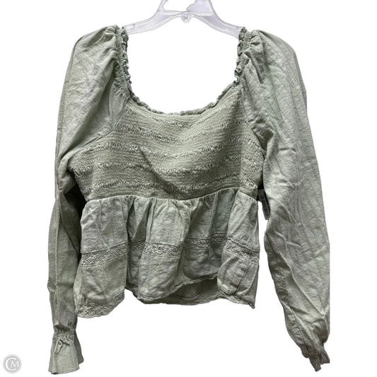 Top Long Sleeve By Celebrity Pink In Green, Size: 3x