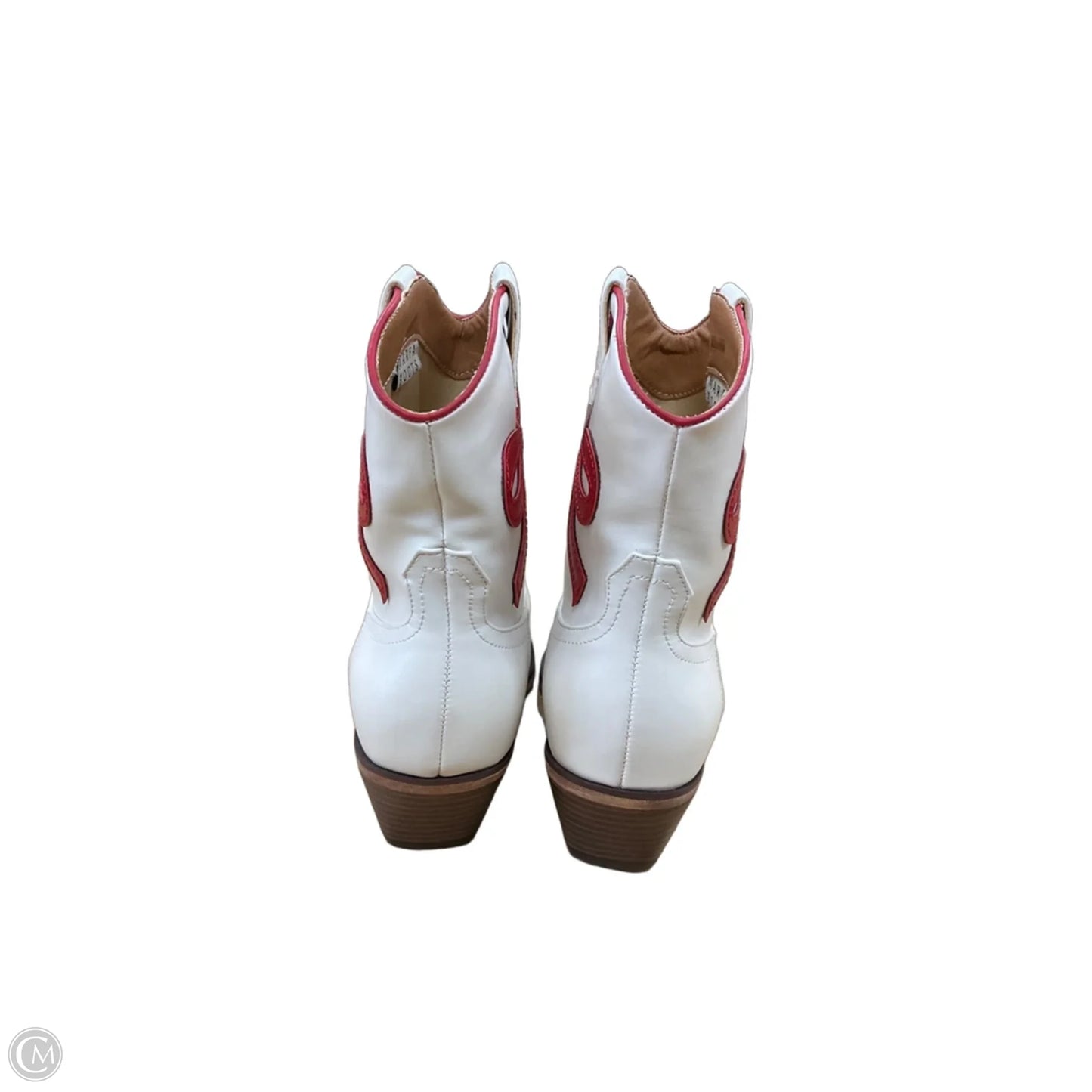 Boots Ankle Heels By Clothes Mentor In White, Size: 6.5