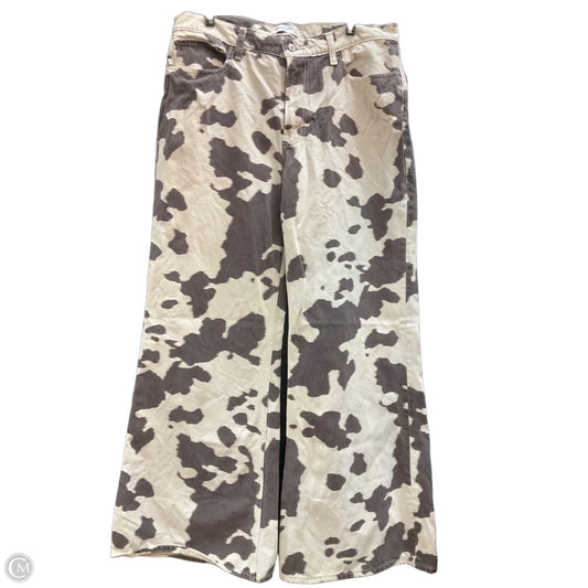 Jeans Wide Leg By Abercrombie And Fitch In Animal Print, Size: 12