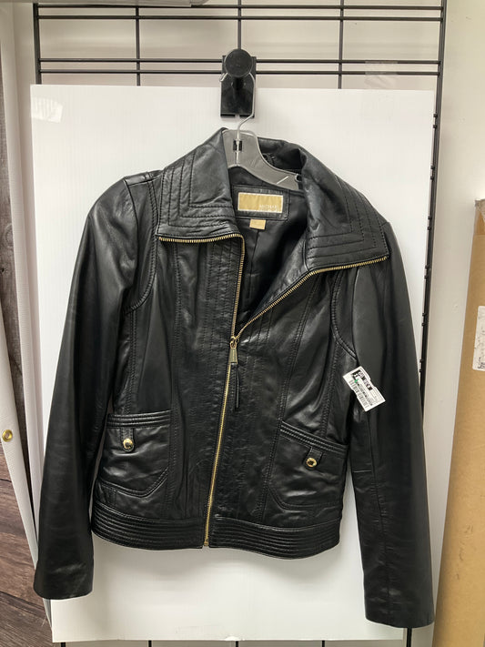 Jacket Moto Leather By Michael By Michael Kors In Black, Size: S