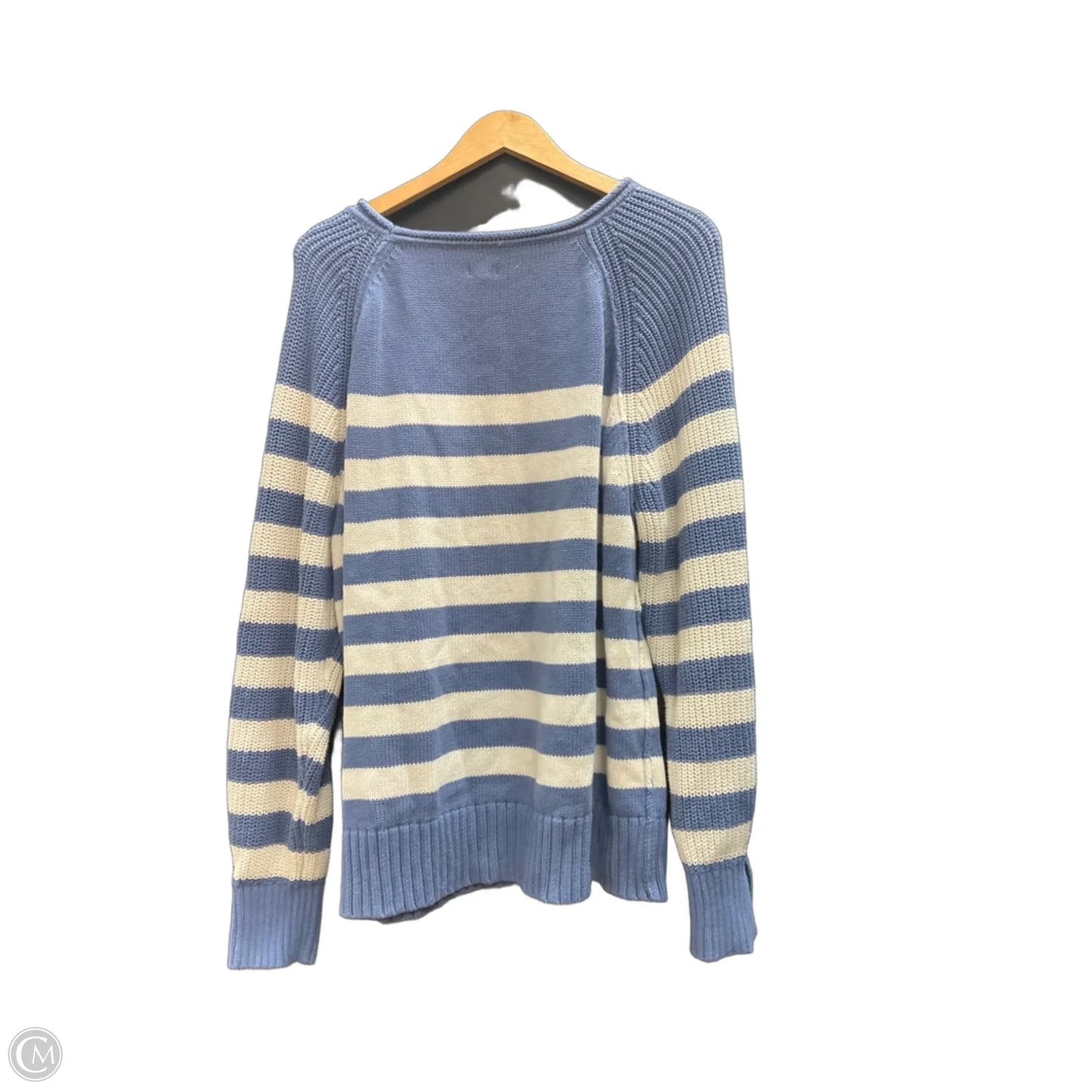 Sweater By Aerie In Blue & White, Size: L