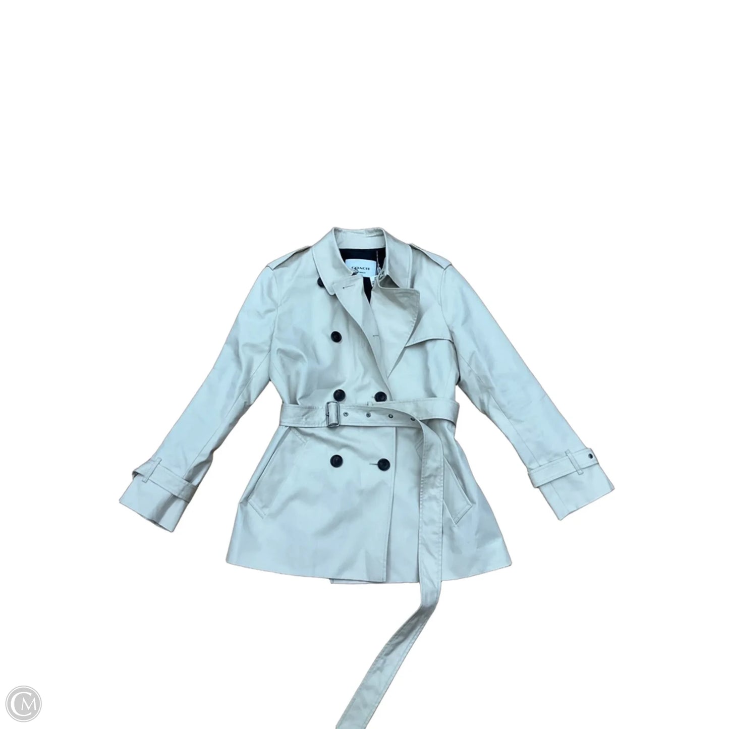 Coat Designer By Coach In Beige, Size: L