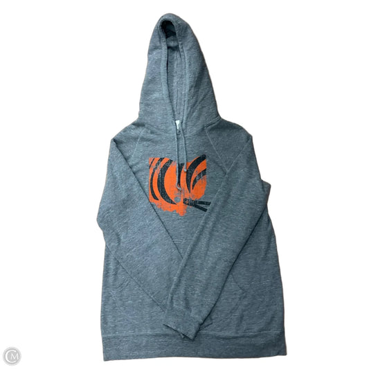 Sweatshirt Hoodie By Clothes Mentor In Grey & Orange, Size: Xl