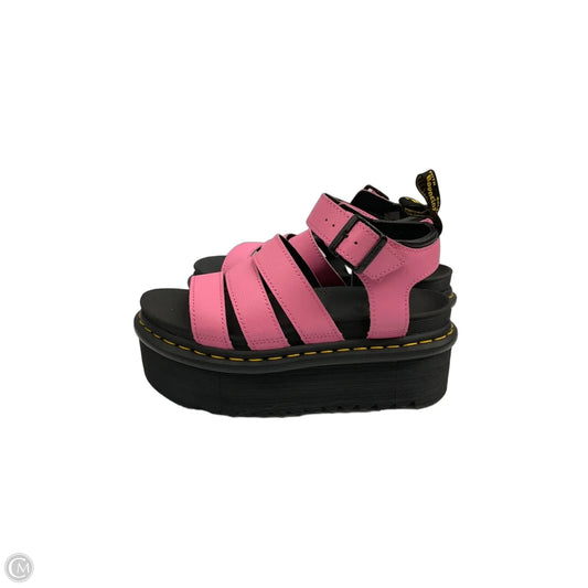 Shoes Flats By Dr Martens In Black & Pink, Size: 6