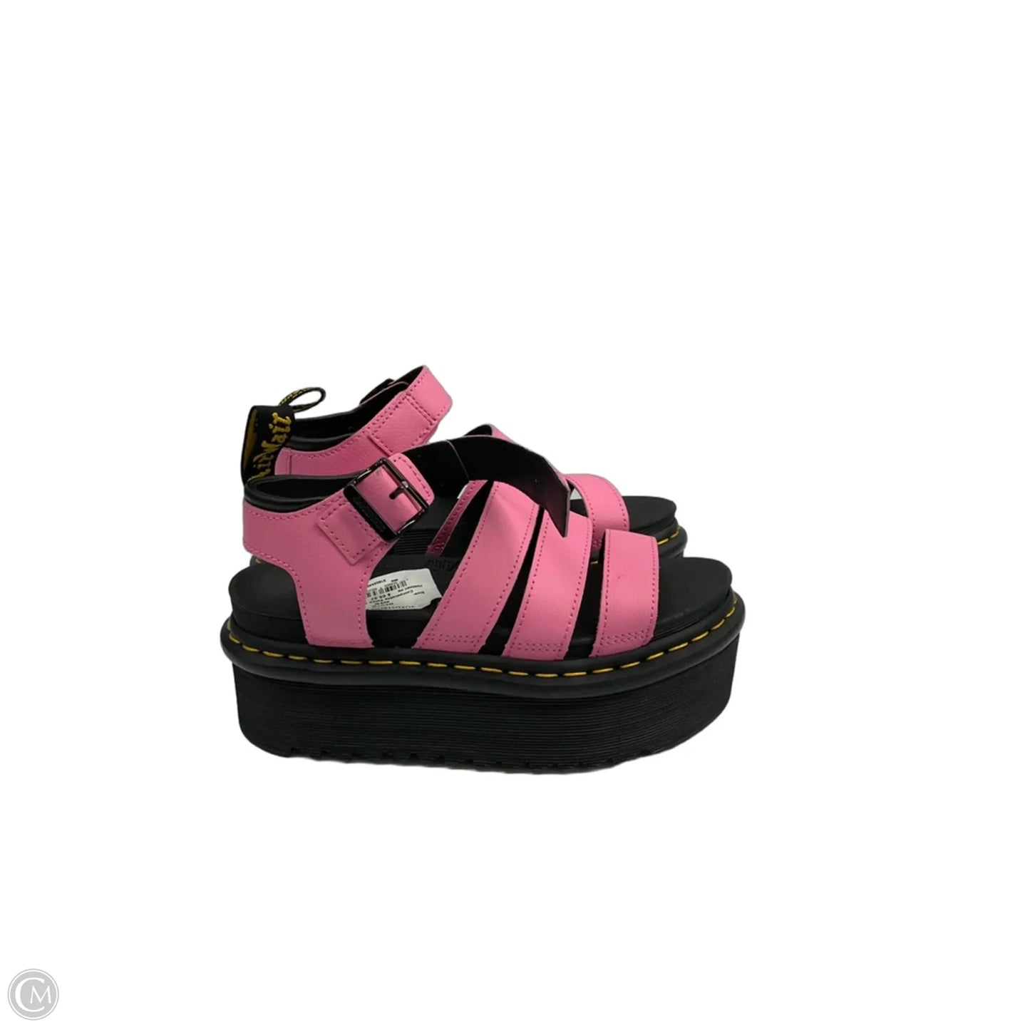Shoes Flats By Dr Martens In Black & Pink, Size: 6