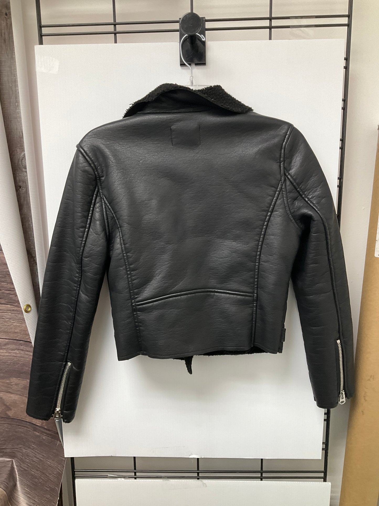 Jacket Leather By Vigoss In Black, Size: S