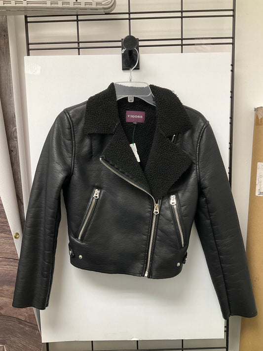 Jacket Leather By Vigoss In Black, Size: S