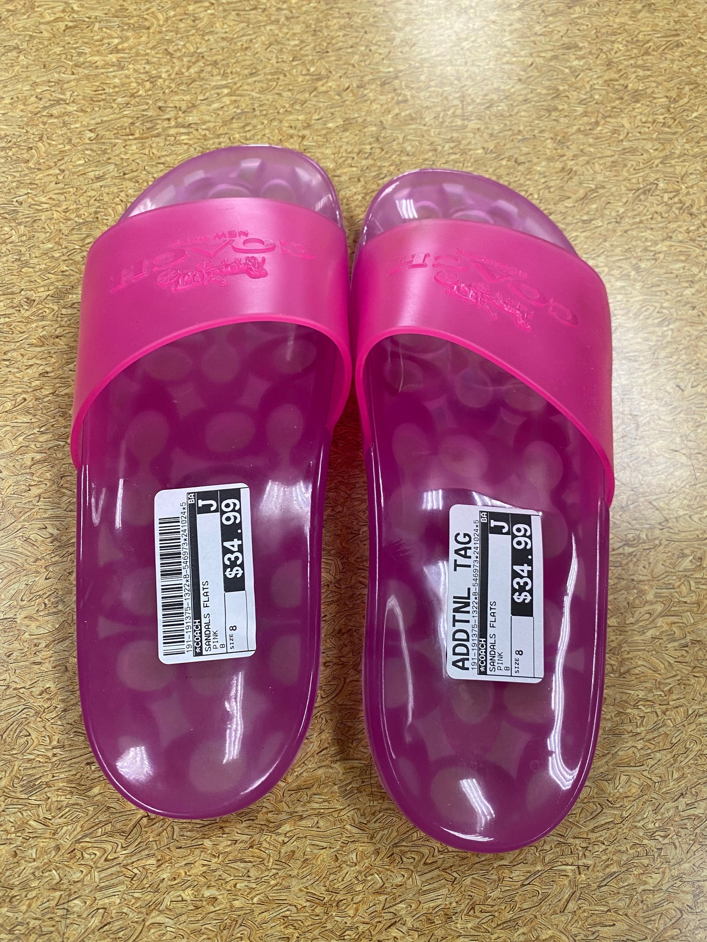 Sandals Flats By Coach In Pink, Size: 8