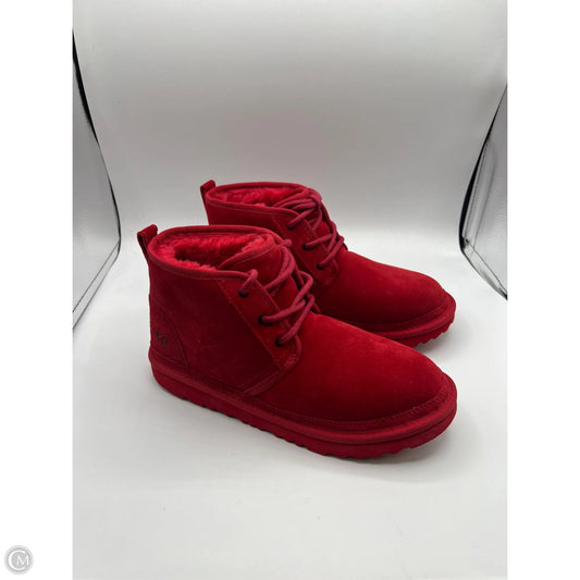 Boots Ankle Flats By Ugg In Red, Size: 6