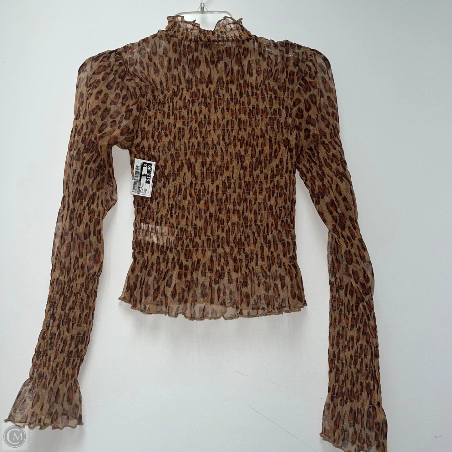 Top Long Sleeve By Free People In Animal Print, Size: Xs