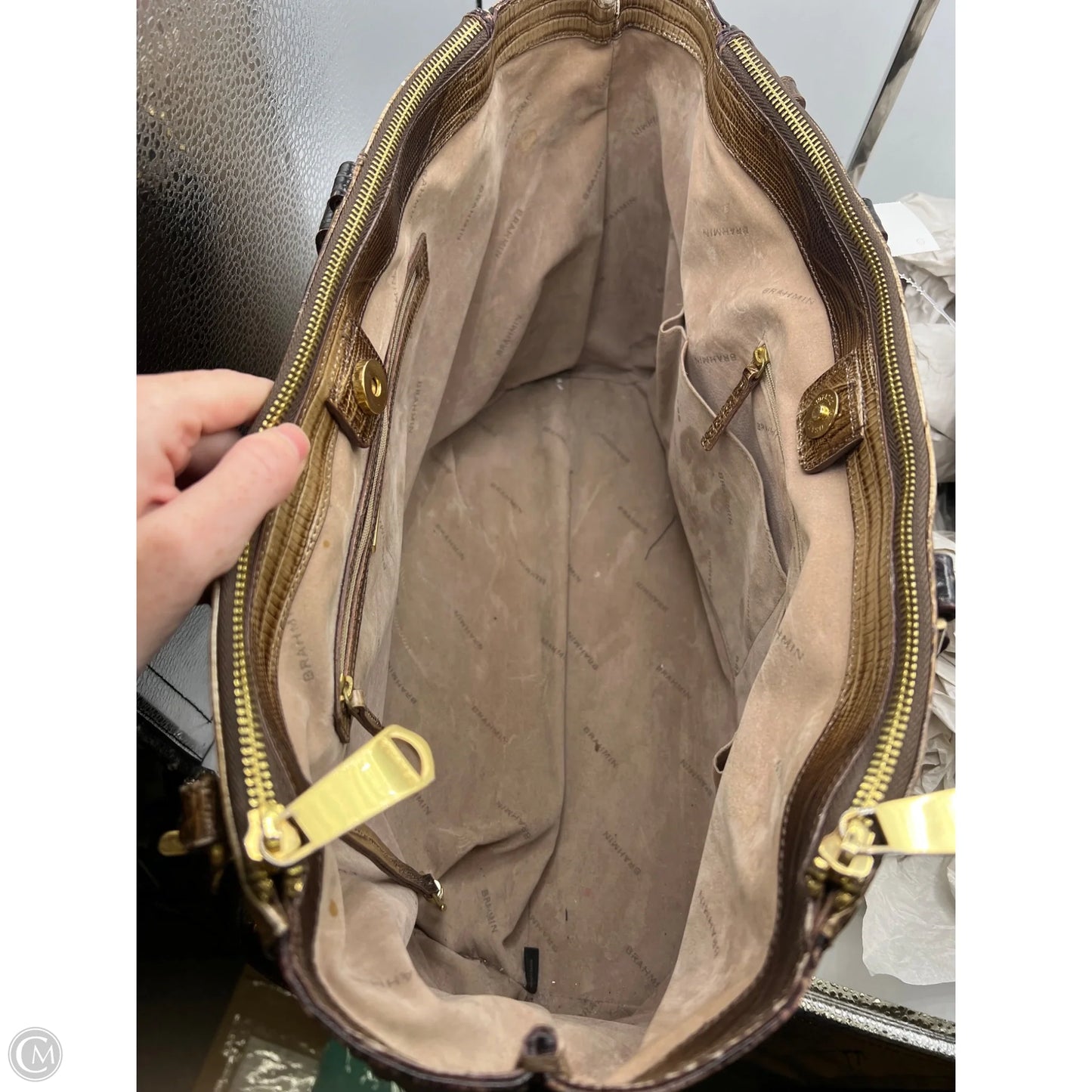 Handbag Designer By Brahmin, Size: Large