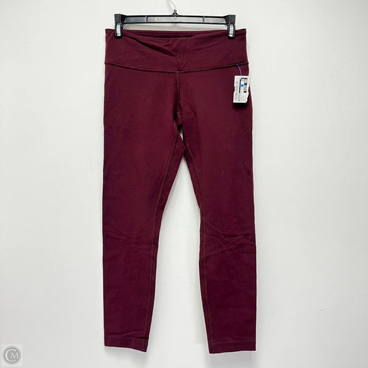 Athletic Leggings By Lululemon In Maroon, Size: S